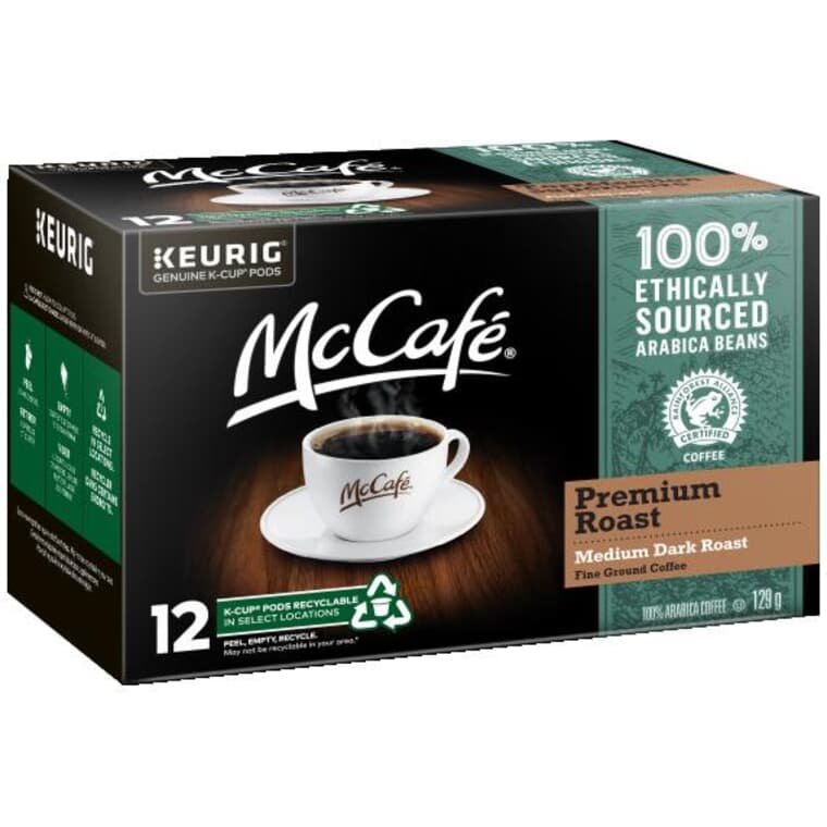 Premium Medium Dark Roast K-Cup Coffee Pods - 12 Pack