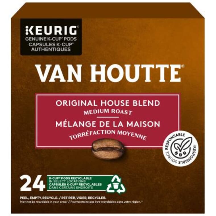 Single Serve Van Houtte Original House Blend Medium Roast Coffee K-Cup® Pods - 24 Pack
