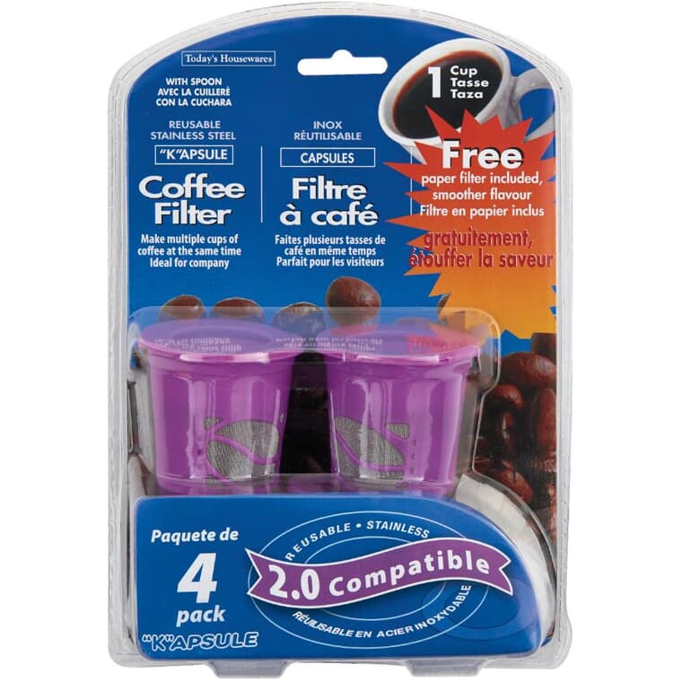 "K"apsule Reusable Coffee Filter Cups - 4 Pack