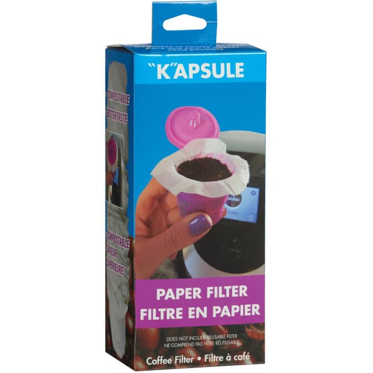 "K"apsule Disposable Filters for Reusable Coffee Filter Cup - 48 Pack