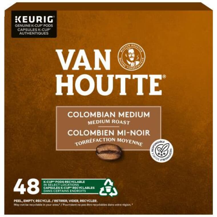 Capsules K-Cup de café Van Houtte mélange colombien à torréfaction moyenne, paquet de 48