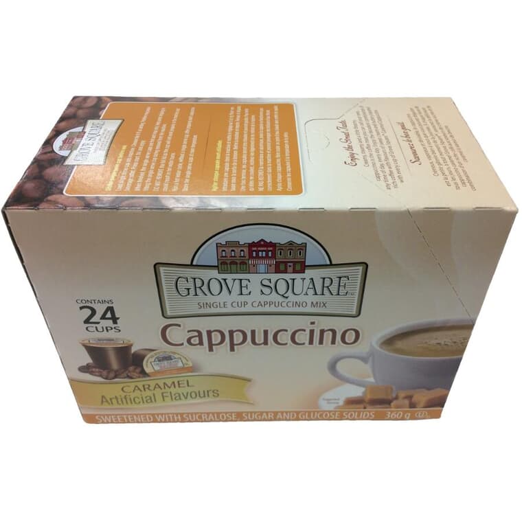 Mélange de cappuccino au caramel en portion individuelle, paquet de 24