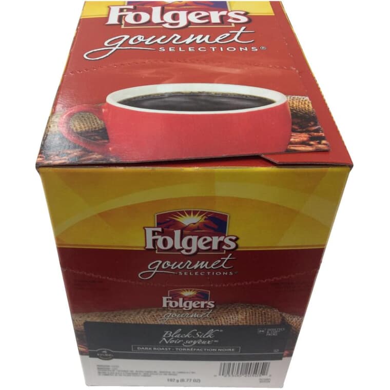 Folgers Black Silk Dark Roast Coffee K-Cup Pods - 24 Pack