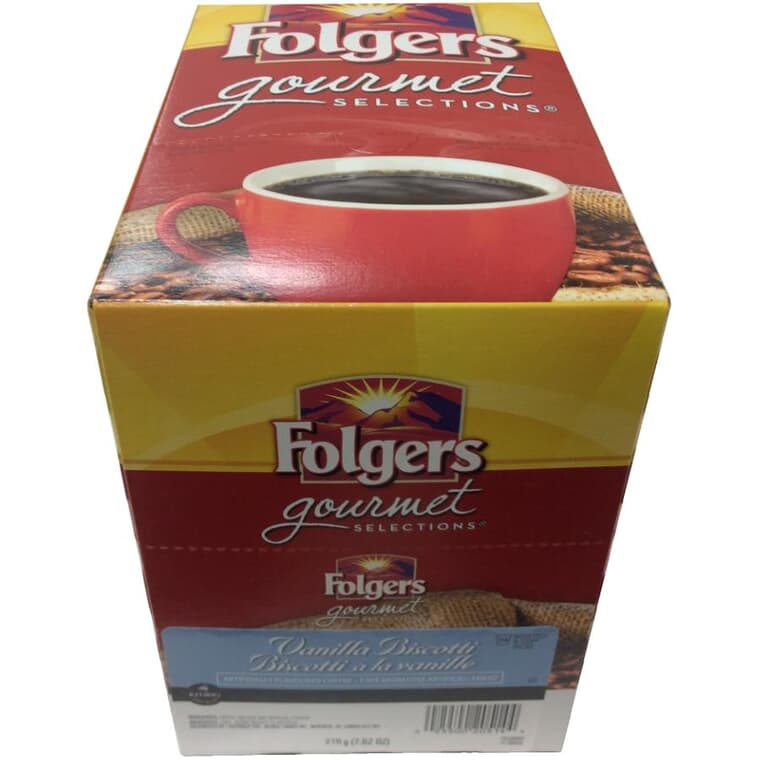 Folgers Vanilla Biscotti Light Roast Flavoured Coffee K-Cup Pods - 24 Pack