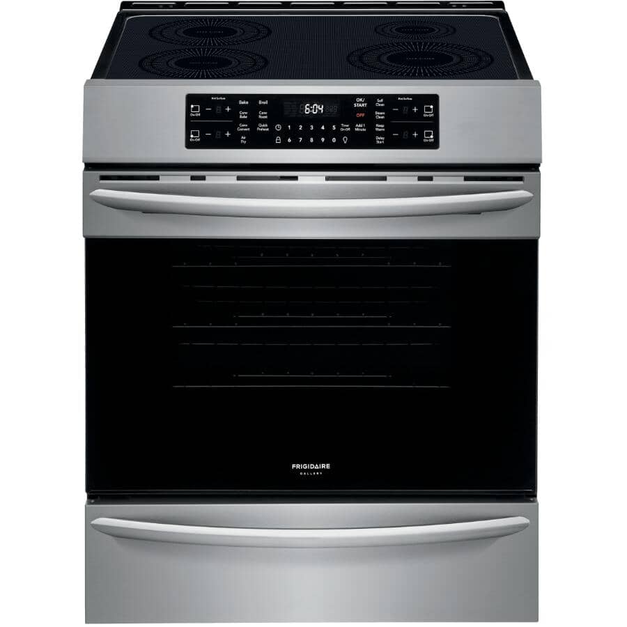 FRIGIDAIRE GALLERY:30" 5.4 cu. ft. Freestanding Smooth Top Electric Induction Range (CGIH3047VF) - with Air Fryer + True Convection,  Stainless Steel