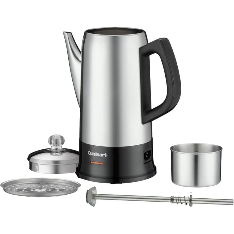 Classic Cordless Percolator - Stainless Steel & Black, 12 Cups