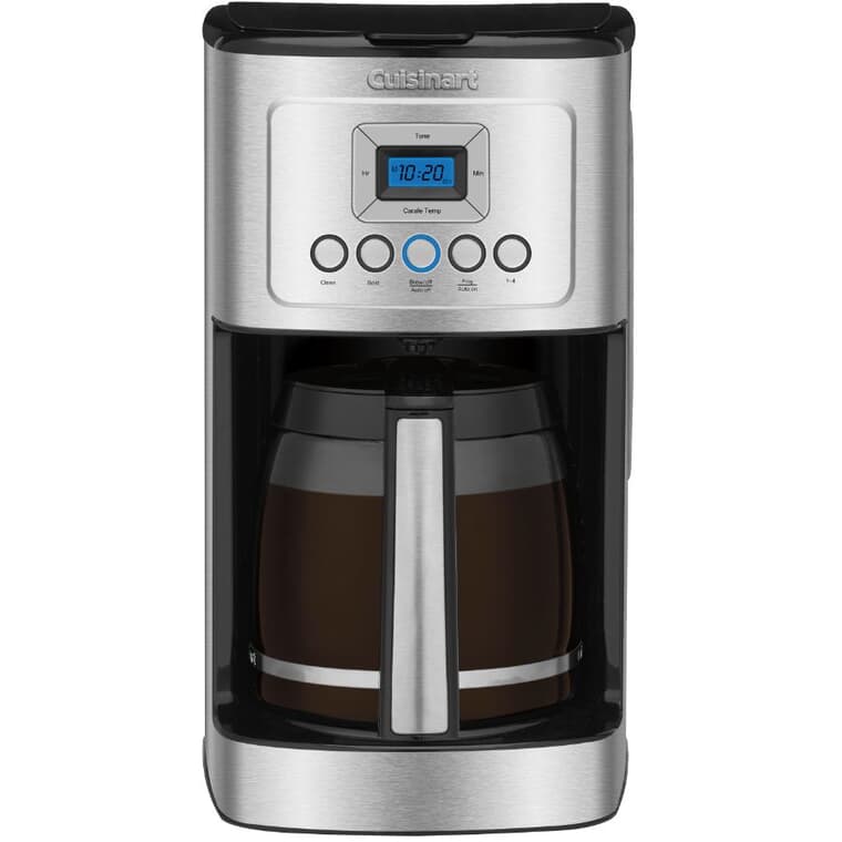 Programmable Drip Coffee Maker with Permanent Filter (DCC-3200C) - Stainless Steel & Black, 14 Cup