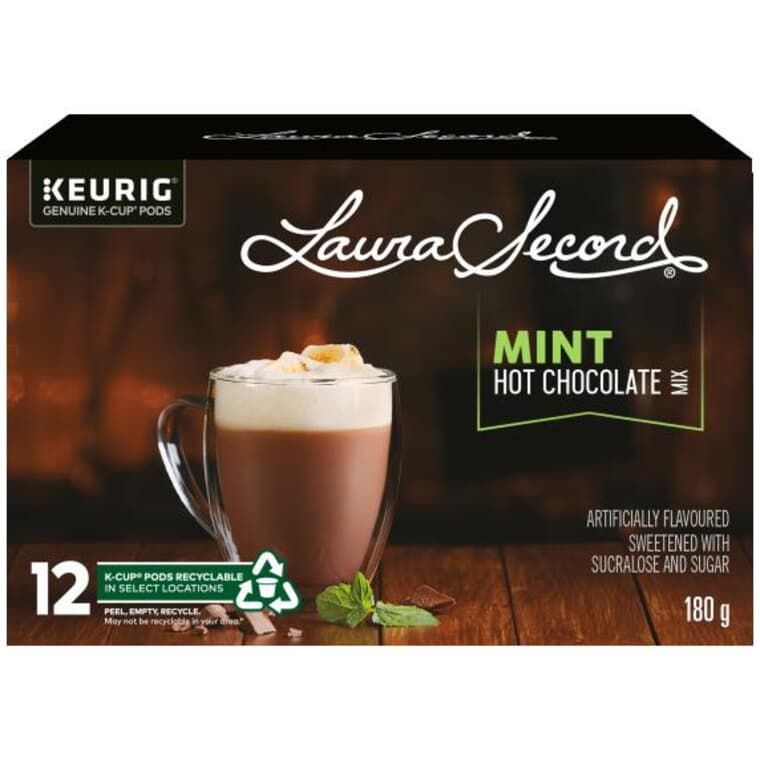 Capsules K-Cup de chocolat chaud à la menthe Laura Secord en portion individuelle, paquet de 12