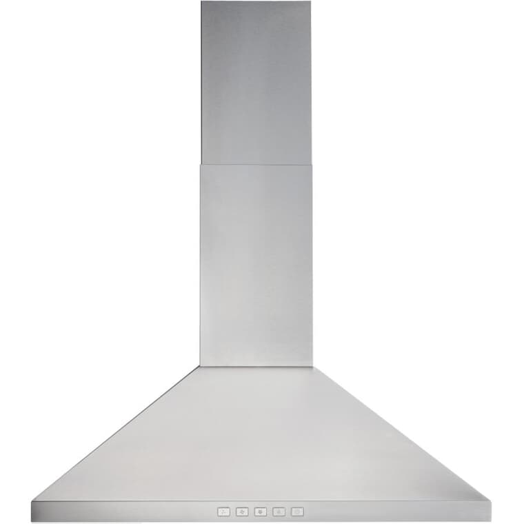 Traditional Pyramid Wall Mounted Range Hood - with LED Light, 30", Stainless Steel