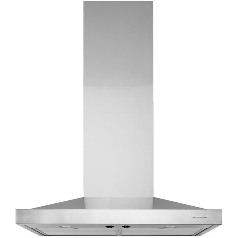 30" Stainless Steel Pyramid Chimney Style Wall Mount Range Hood