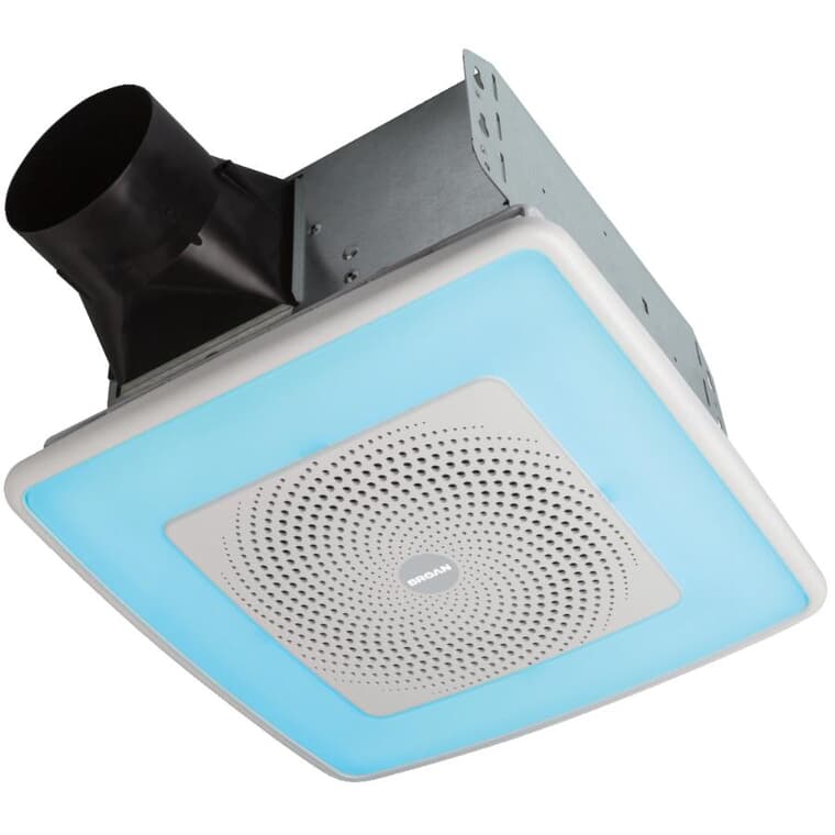Ventilateur ChromaComfort de 110 pi3/min, 1,5 sones, avec haut-parleur Bluetooth stéréo Sensonic
