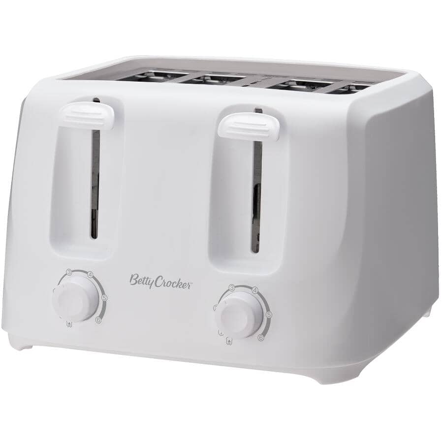 BETTY CROCKER:My Kitchen Cool Touch 4-Slice Toaster - White