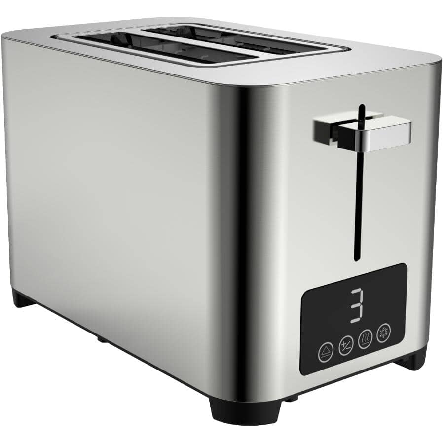 SALTON:2 Slice Digital Stainless Steel Toaster - with Extra Wide Slots