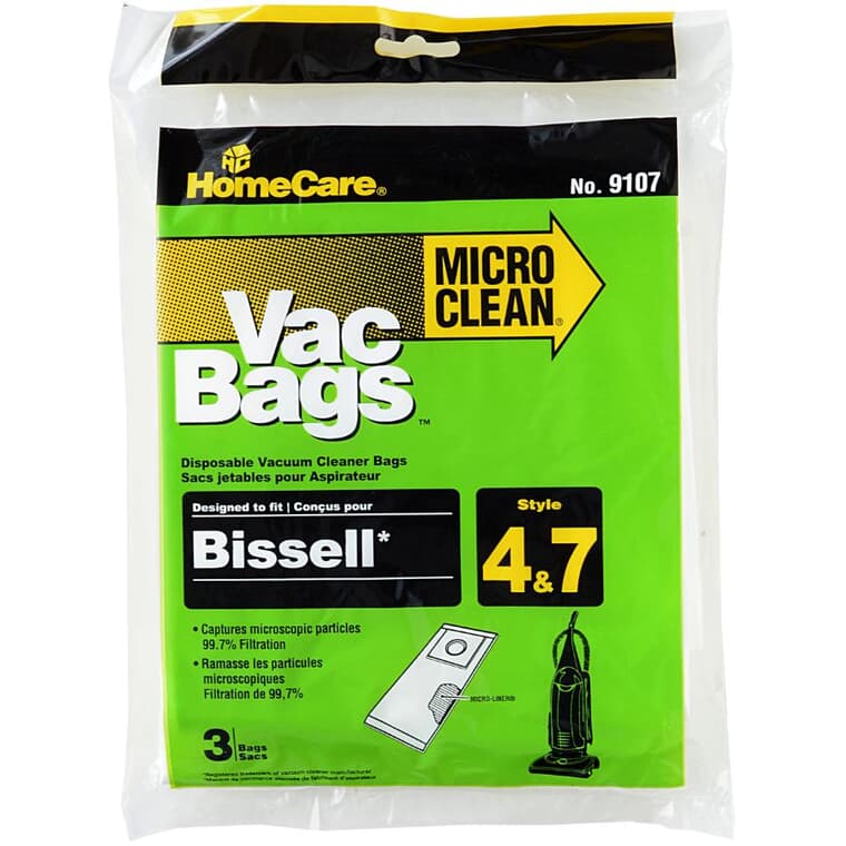Style 4/7 Bissell Vacuum Cleaner Bag - Microfiltration, 3 Pack