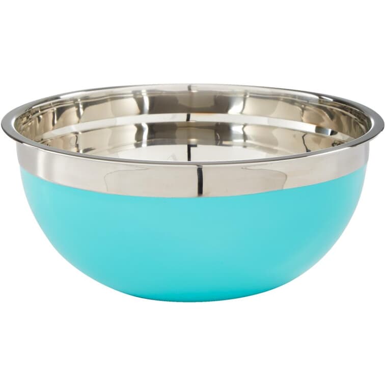 Stainless Steel Mixing Bowl - Teal, 5 Qt