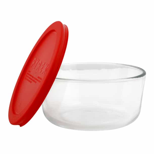 PYREX Round Glass Storage Bowl with Red Lid, 1 L | Home Hardware