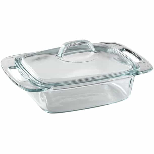 PYREX Quart Glass Easy Grab Casserole Dish, with Cover Home