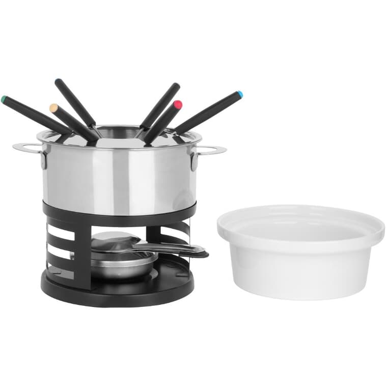 3-in-1 Stainless Steel Lotto Fondue Set - 10 Pc