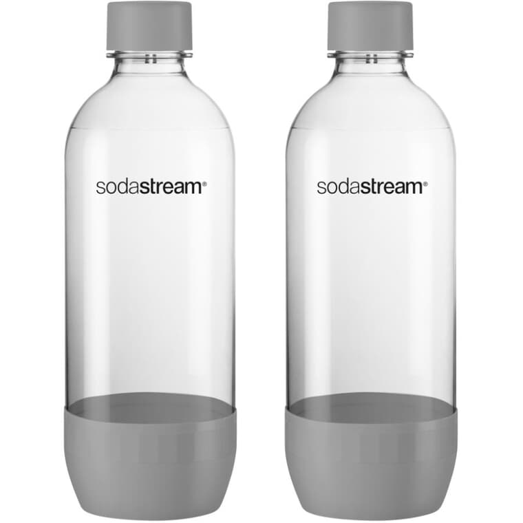 Reusable Slim Carbonating Bottles - 1 L, Grey, 2 Pack