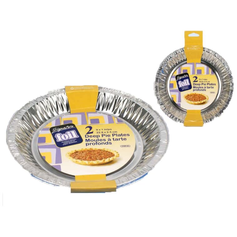 Assiettes à tarte en aluminium, 9 x 1 po, paquet de 2