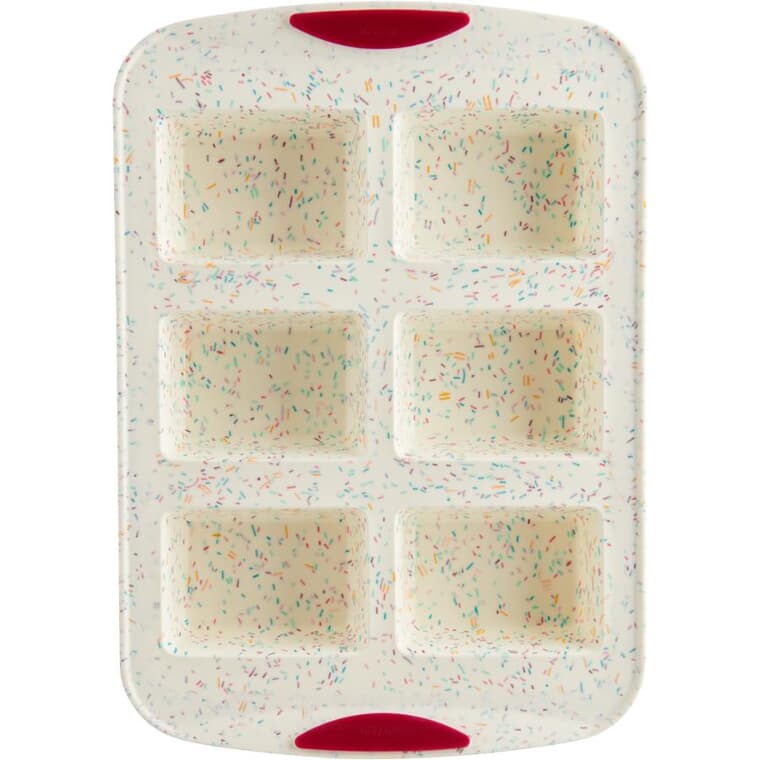 Silicone Mini Loaf Pan - White Confetti, 6 Cup