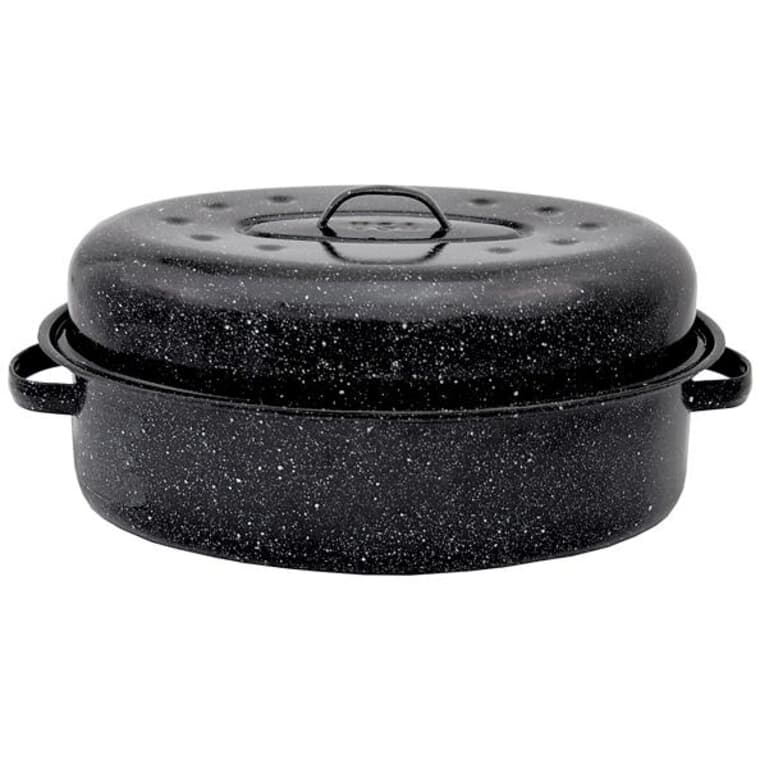 Oval Roasting Pan with Lid - 9 to 12 lb