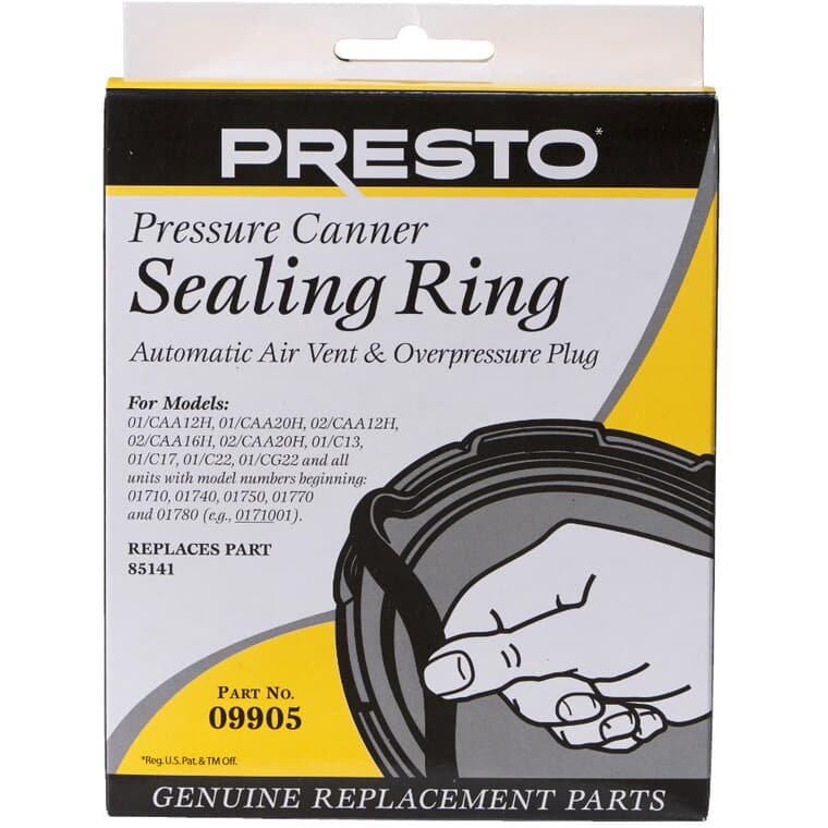 Pressure Canner Sealing Ring with Automatic Air Vent & Overpressure Plug - Part No 09905