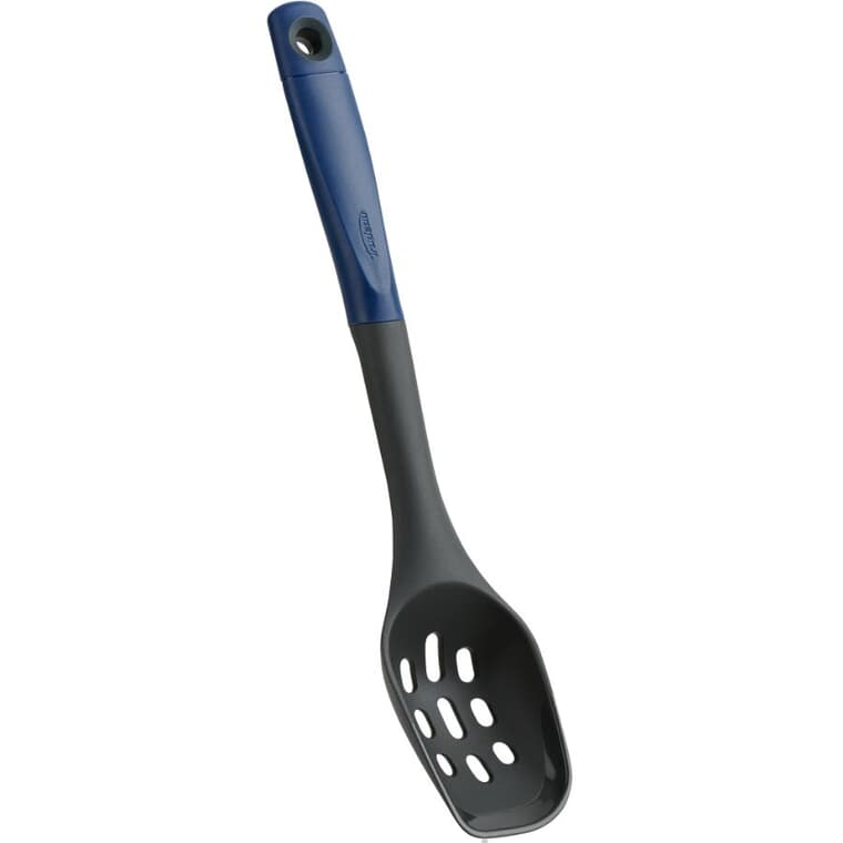 Nylon Slotted Spoon - Blueberry & Charcoal, 13"