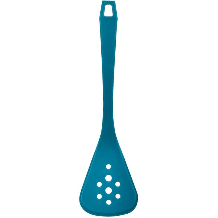 Silicone Slotted Turner - Dark Green, 12.8"