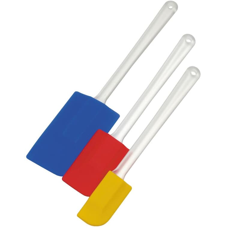 Ensemble de spatules en silicone, dimensions et couleurs variées, 3 pièces