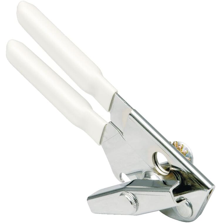 Stainless Steel Can Opener with White Handle