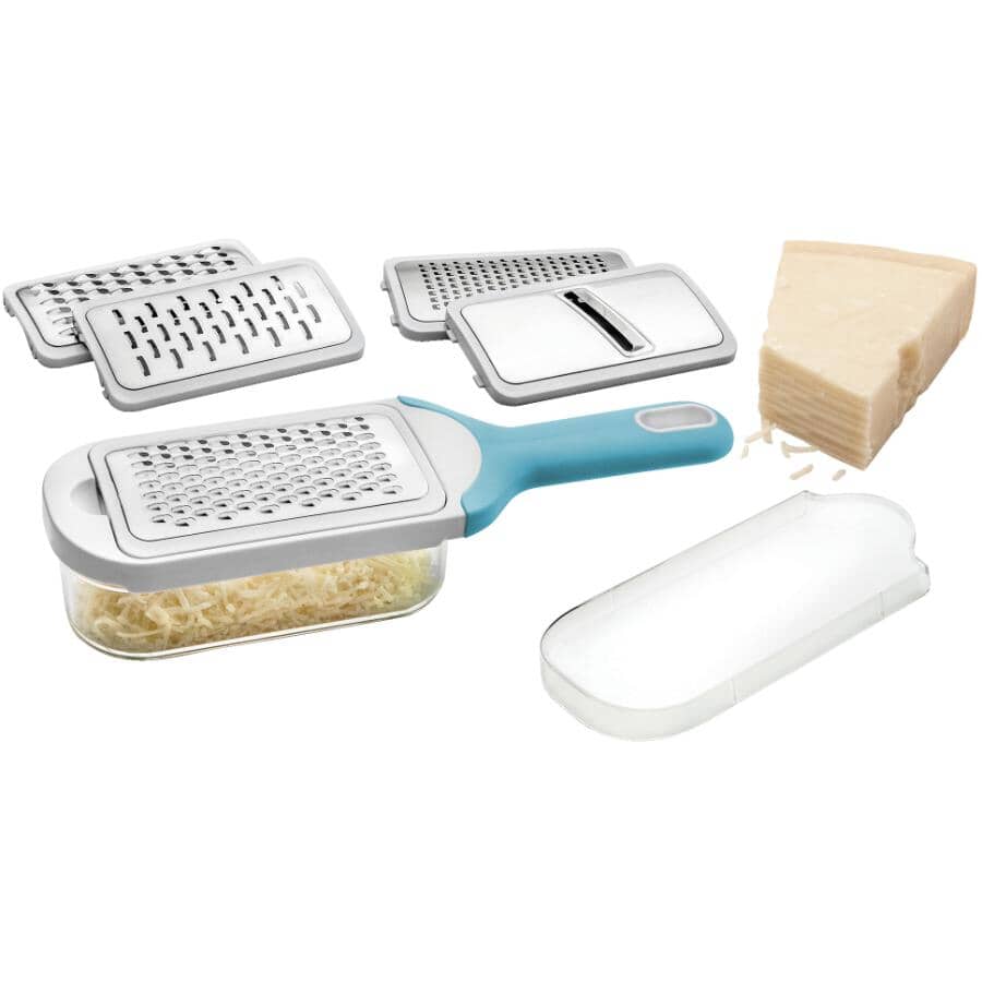MOSAIC Hand Grater With Container 5 Interchangeable Blades Home mosaic-hand-grater-with-container-5-interchangeable-blades-home