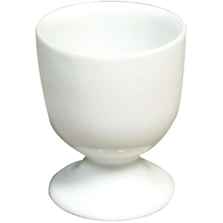 Coquetier simple en porcelaine, blanc
