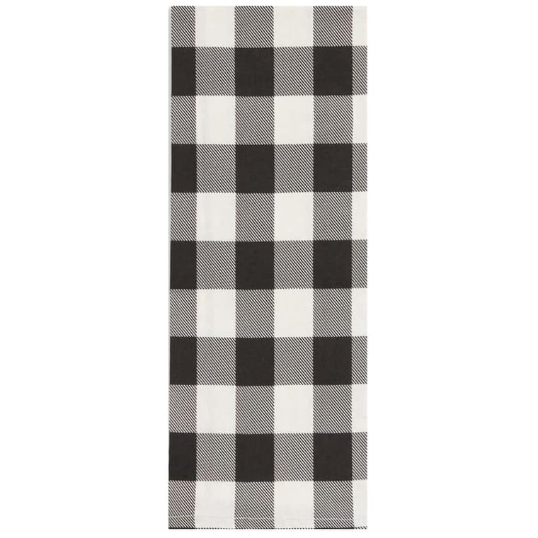Cotton Plaid Tea Towel - Black & White
