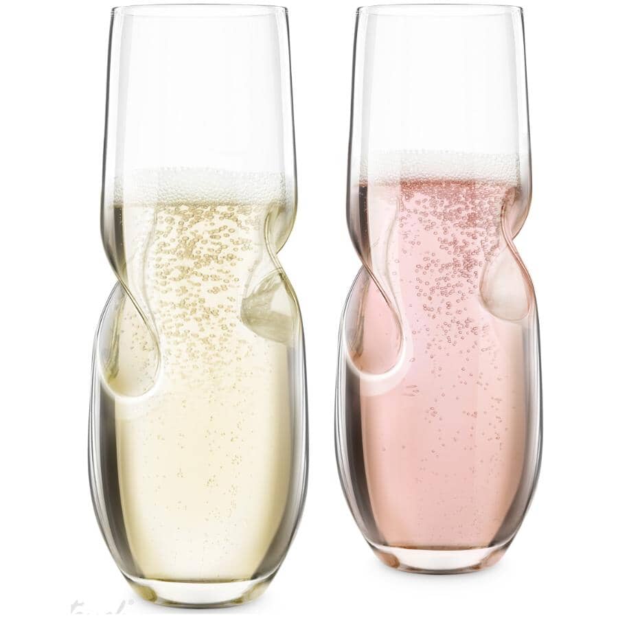 FINAL TOUCH 2 Pack Stemless Champagne Glasses | Home Hardware