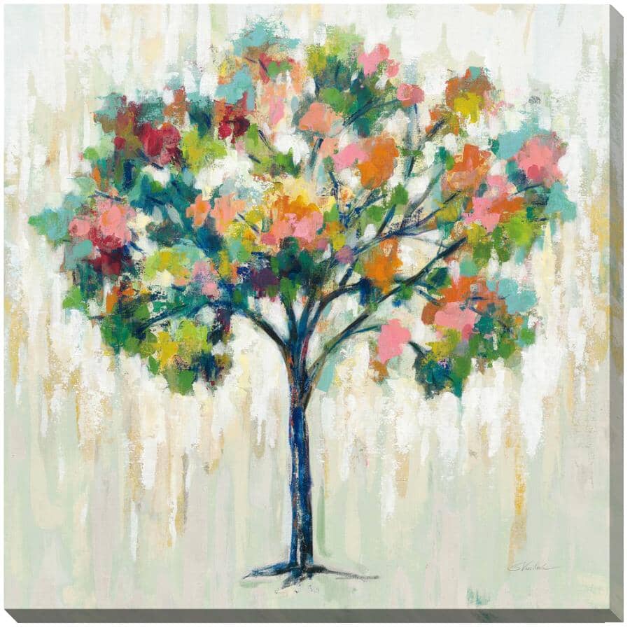 STREAMLINE ART:24" x 24" Blooming Tree Neutral Wall Plaque