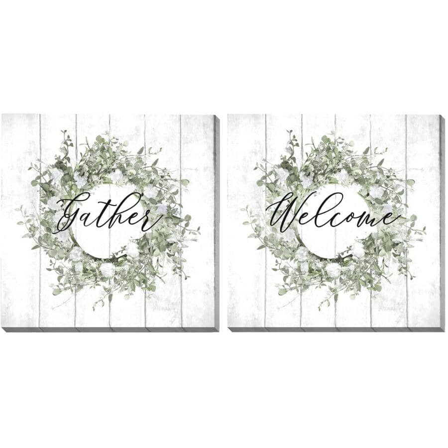STREAMLINE ART:12" x 12" Welcome Gather Wall Plaques - 2 Pack