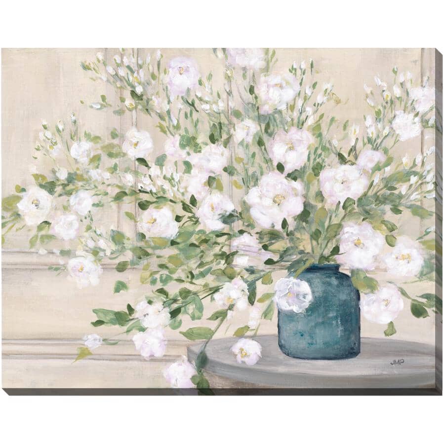 STREAMLINE ART:22" x 28" White Bouquet Wall Plaque