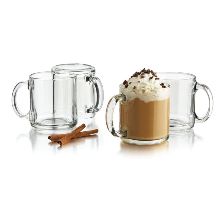 Robusta Glass Coffee Mug Set - 4 Pc, 13 oz