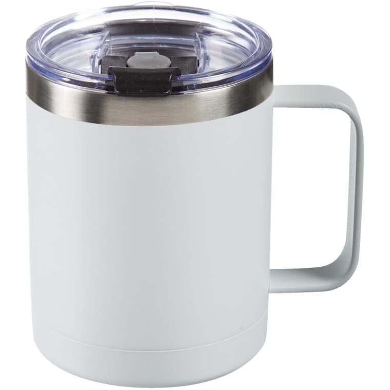Stainless Steel Thermal Mug - with Lid, White, 300 ml