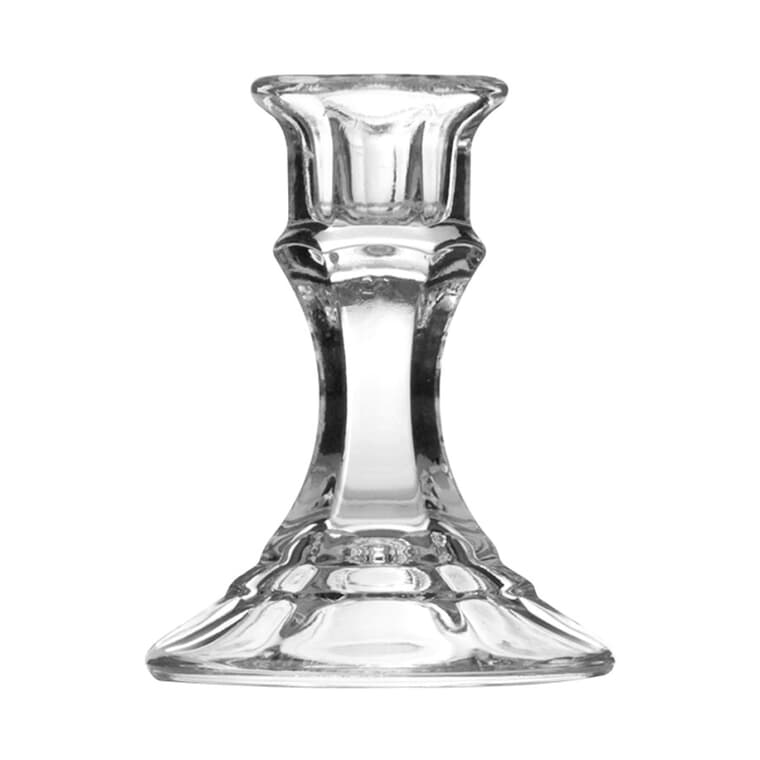 4" Glass Taper Candle Holder