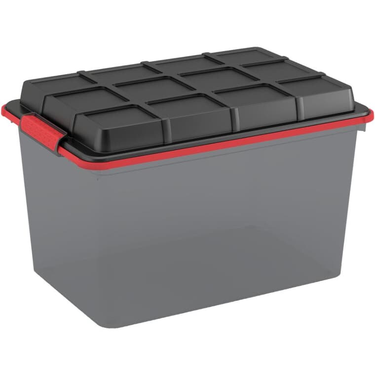 Boîte de rangement noire avec loquet LacthPro, 65 L