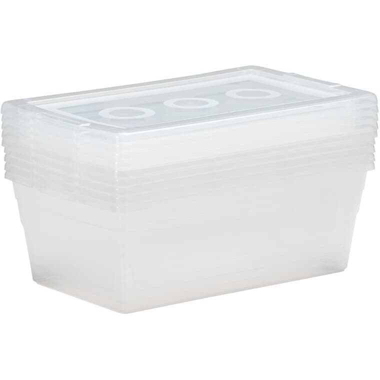 5 Pack 6.1L Clear Omni Storage Boxes