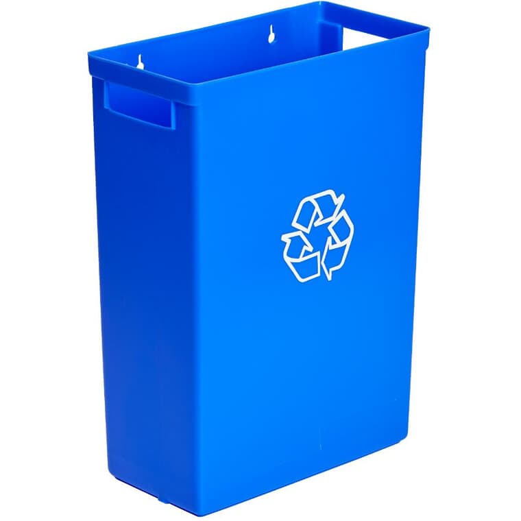 Bac à recyclage suspendu, bleu, 12 x 6 x 16 po
