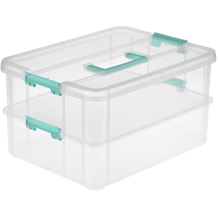 2 Layer Stack and Carry Storage Box, with Handle