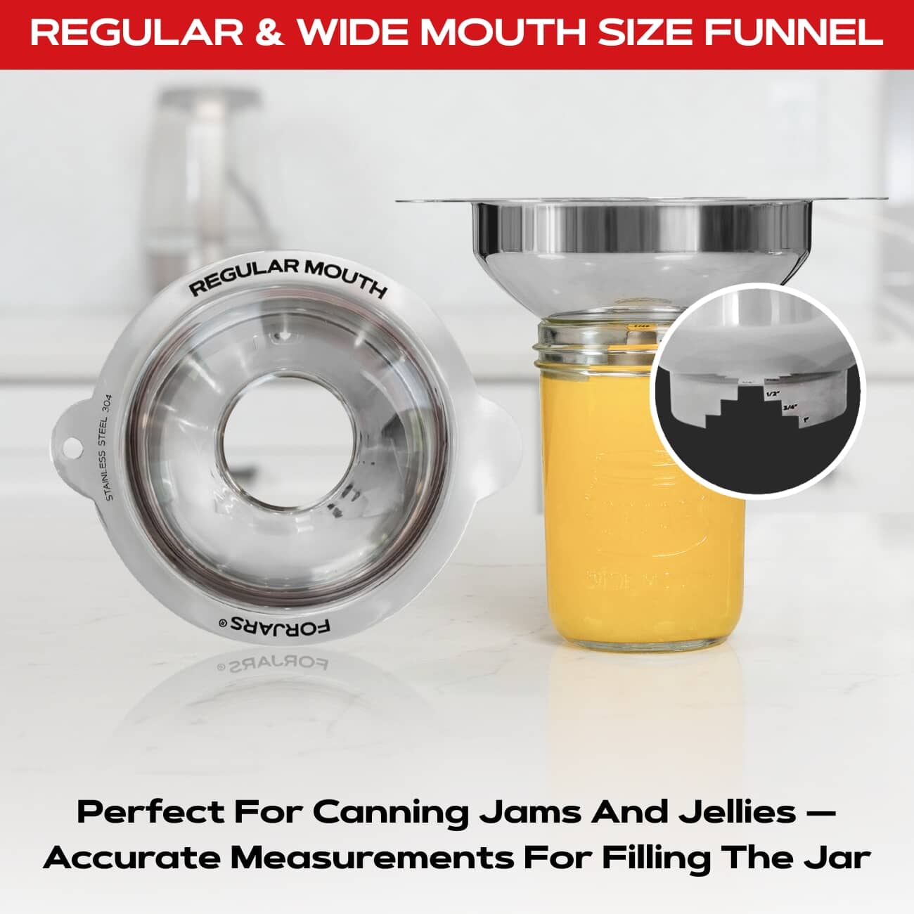 FORJARS Wide & Regular Mouth Funnels + Strainer | Home Hardware