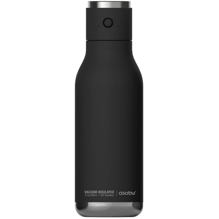 Stainless Steel Hydration Bottle with Speaker Lid - Black, 17 oz