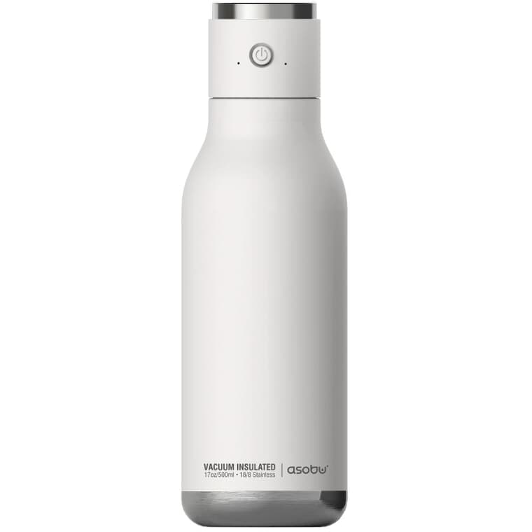 Stainless Steel Hydration Bottle with Speaker Lid - White, 17 oz