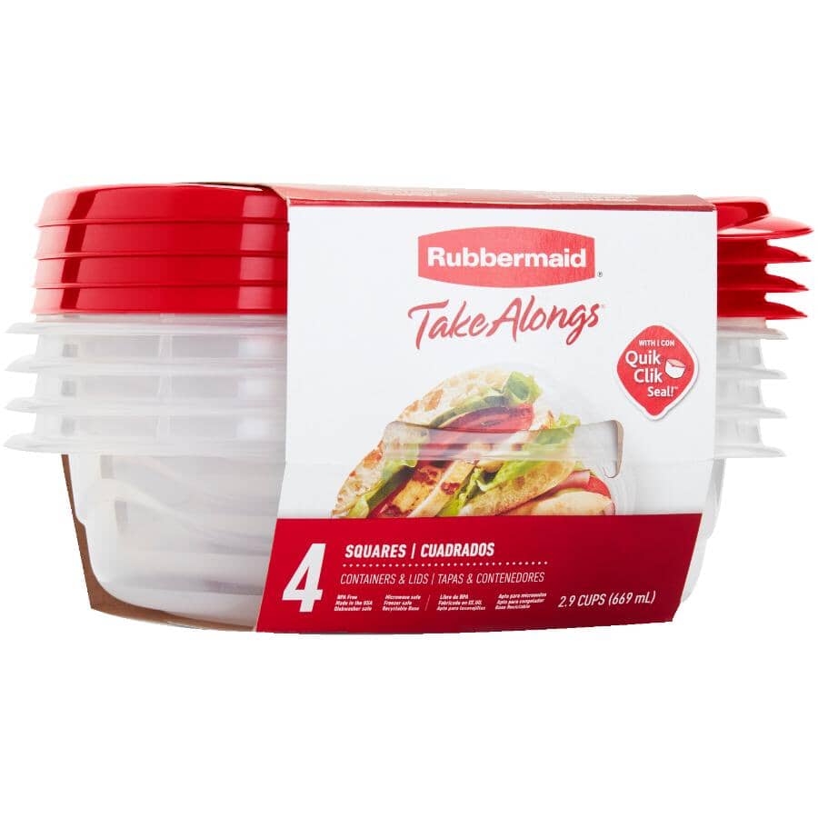 RUBBERMAID Take Along Medium Rectangular Sandwich Containers | Home ...