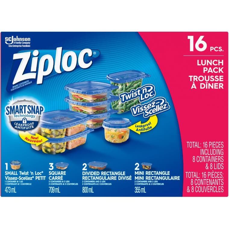Variety Lunch Food Containers - 16 Pack